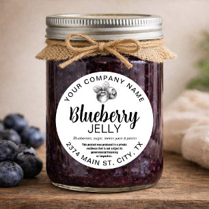 Blaubeer-Gelee-Marmelade-Homemade-Etikett BLUE04rd Runder Aufkleber