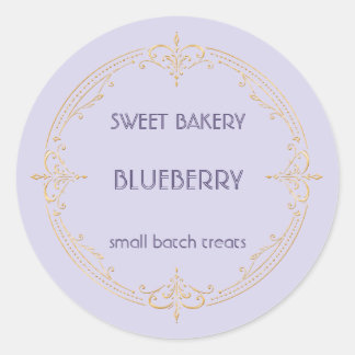 Blaubeer-Gold-Label für kleine Bäckereien Runder Aufkleber