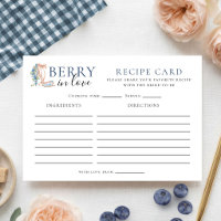 Blaubeer-Hochzeitsdusche-Rezeptkarte 'Berry in Lov
