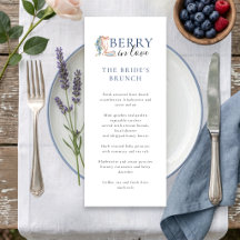 Blaubeer-Hochzeitsdusche-Speisekarte 'Berry in Lov