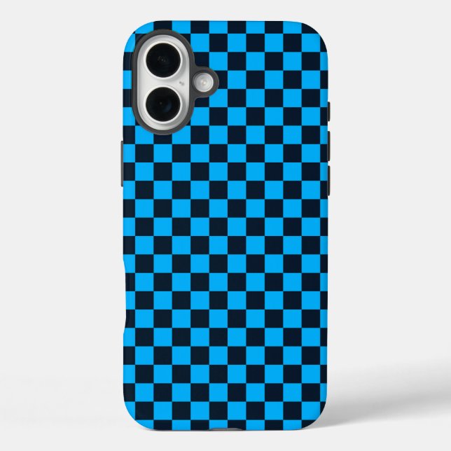 Blaubeer kariertes Muster Case-Mate iPhone Hülle (Rückseite)