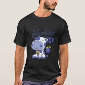 Blaubeer-Kuh Kawaii Moo Moo Bauernhof-Tier Kawaii  T-Shirt