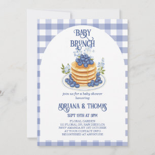 Blaubeer-Pfannkuchen-Baby-Brunch-Party Einladung