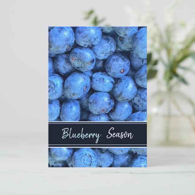 Blaubeer-Saison-Postkarte  Karte (Stehend Vorderseite)