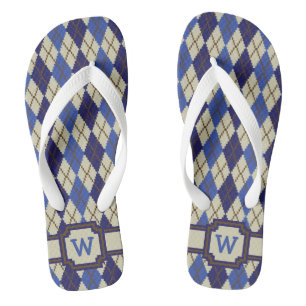 Blaubeer-Scone-Argyle-Zehenstegsandalen Flip Flops