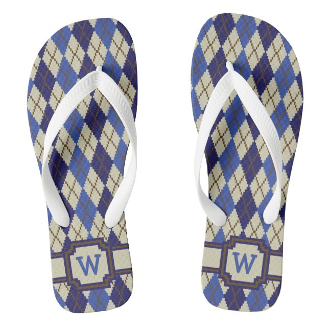 Blaubeer-Scone-Argyle-Zehenstegsandalen Flip Flops (Fußbett)