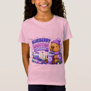 Blaubeer-Smoothie-Capybara Süße Kawaii-Capybara T-Shirt