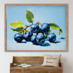 Blaubeer-Stillleben-Malerei Abstrakte Fruchtkunst Poster