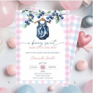 Blaubeer süße Baby Mädchen Baby Shower Einladung