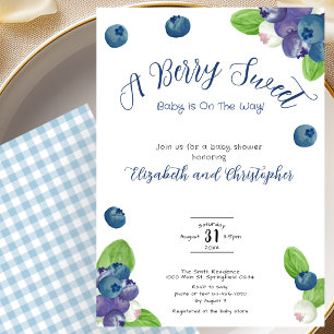 Blaubeer süßer Junge Baby Shower Einladung