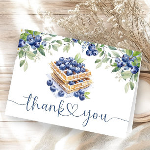 Blaubeer-Waffel-Junge-Baby-Shower-Falt-Dankeschön Dankeskarte
