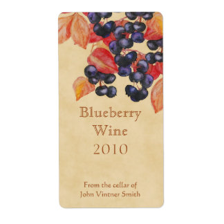 Blaubeer-Weinflaschenetikett