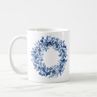 Blaubeer Winter Stechpalmen Kranz Weihnachten Kaffeetasse