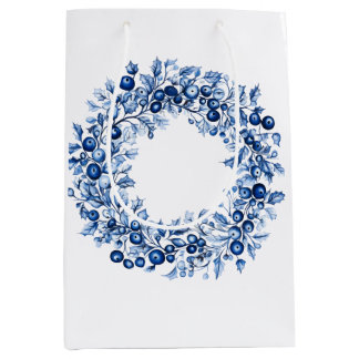 Blaubeer-Winter-Stechpalmen-Kranz Weihnachten Mittlere Geschenktüte