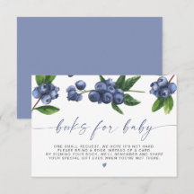 Blaubeerbücher für Baby Shower Einlegekarte