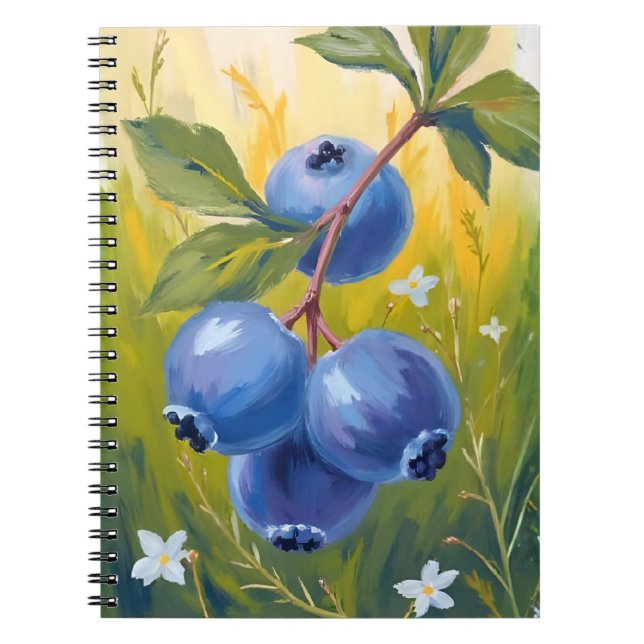 Blaubeerbusch | Frucht Aquarellmalerei Notizblock (Vorderseite)
