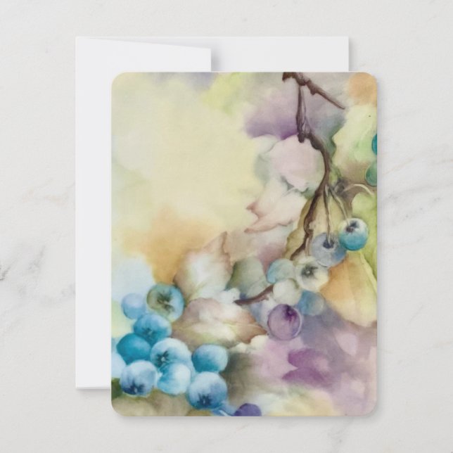 Blaubeerdämmerung — handgemalte Blueberry Note Car Mitteilungskarte (Vorderseite)