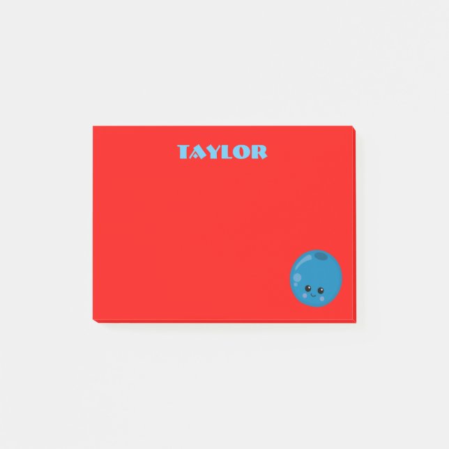 Blaubeere auf rotem Hintergrund Post-it Klebezettel (Vorderseite)