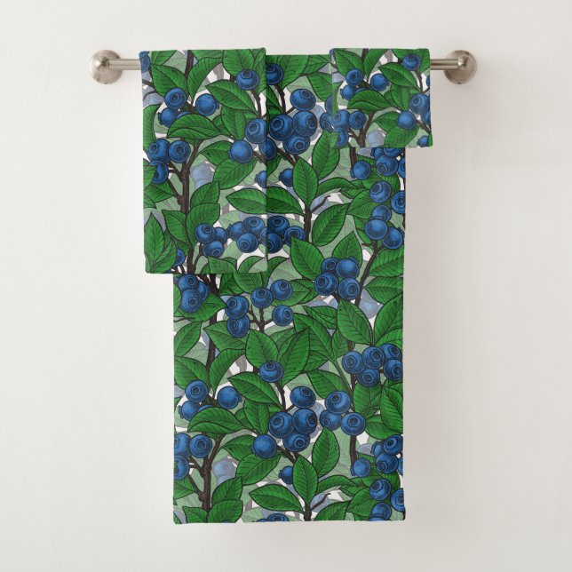 Blaubeere auf weiß badhandtuch set (Insitu)