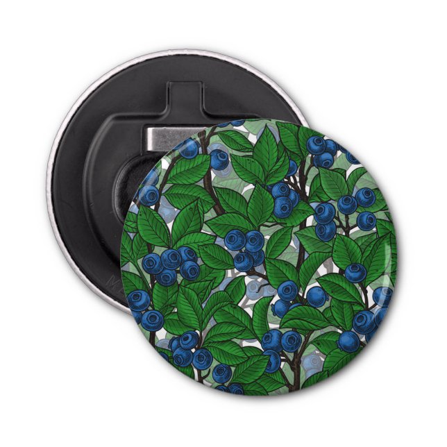 Blaubeere auf weiß flaschenöffner (Vorderseite)