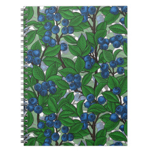 Blaubeere auf weiß notizblock