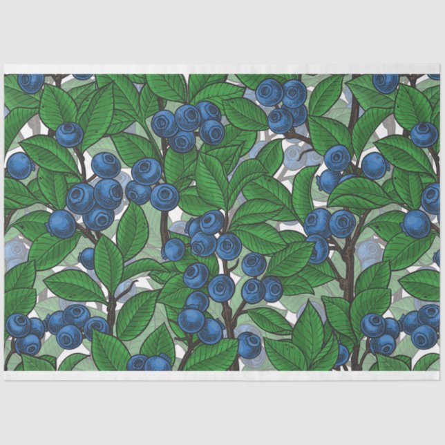 Blaubeere auf weiß seidenpapier (Vorderseite)