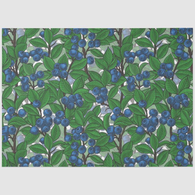 Blaubeere auf weiß seidenpapier (Vorderseite)