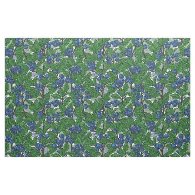 Blaubeere auf weiß stoff (Fat Quarter (45,7 x 55,9 cm))