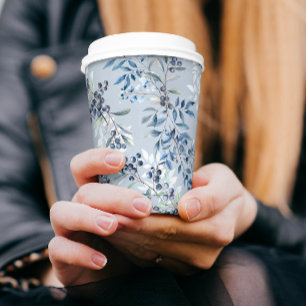 Blaubeere-Beeren-Wasserfarbmuster Pappbecher