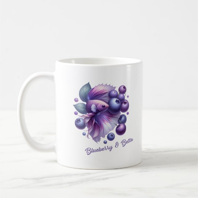 Blaubeere-Bettafish-Tasse Kaffeetasse (Links)