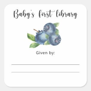 Blaubeere - Bibliothek für Babys erstes Buch Quadratischer Aufkleber