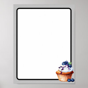 Blaubeere Cupcake individuell anpassbar Poster
