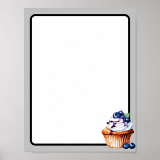 Blaubeere Cupcake individuell anpassbar Poster
