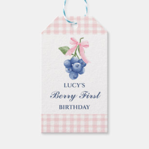 Blaubeere Erste Blaubeer-Geburtstag Rosa Schleife Geschenkanhänger