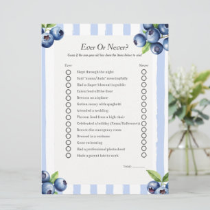 Blaubeere First Birthday Ever or Never Spielkarte Feiertagskarte