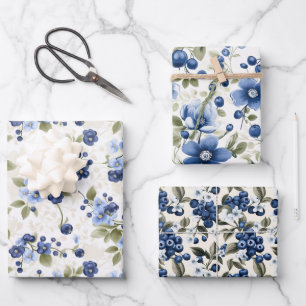 Blaubeere Geschenkpapier Set