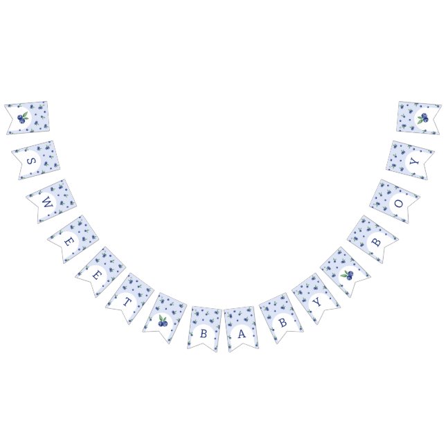 Blaubeere in Aquarellfarben Sweet Baby Boy Wimpelkette (Alle)
