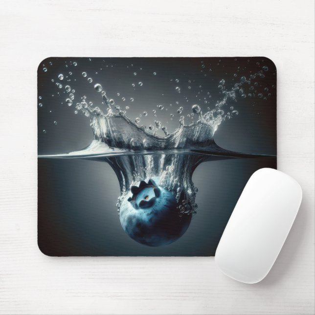 Blaubeere in Wasser tauchen Mousepad (Mit Mouse)