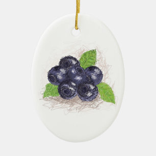 Blaubeere Keramikornament
