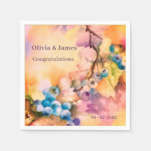 Blaubeere personalizable Napkin — Namen, Ereignis