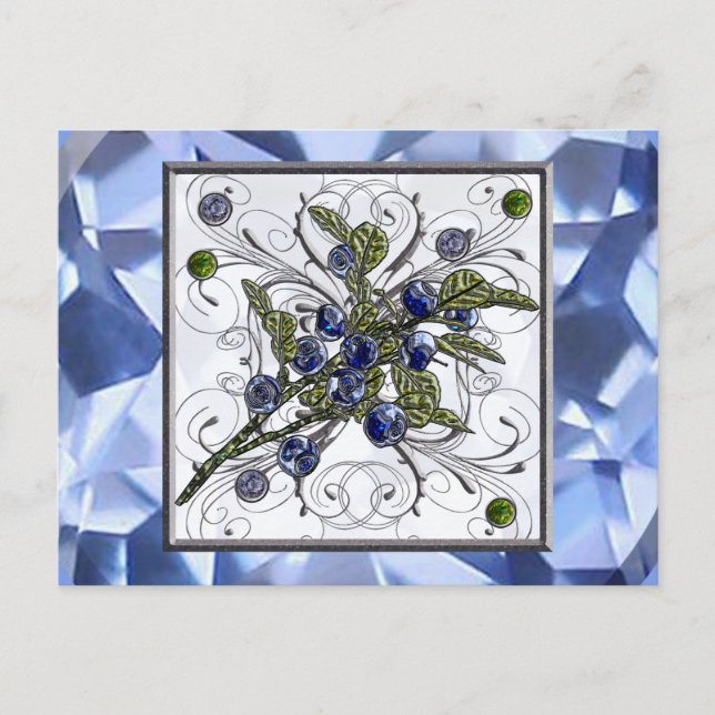 Blaubeere Postkarte (Vorderseite)