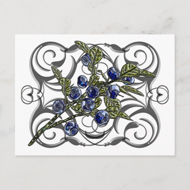 Blaubeere Postkarte (Vorderseite)