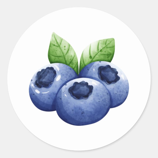 Blaubeere Runder Aufkleber (Vorderseite)
