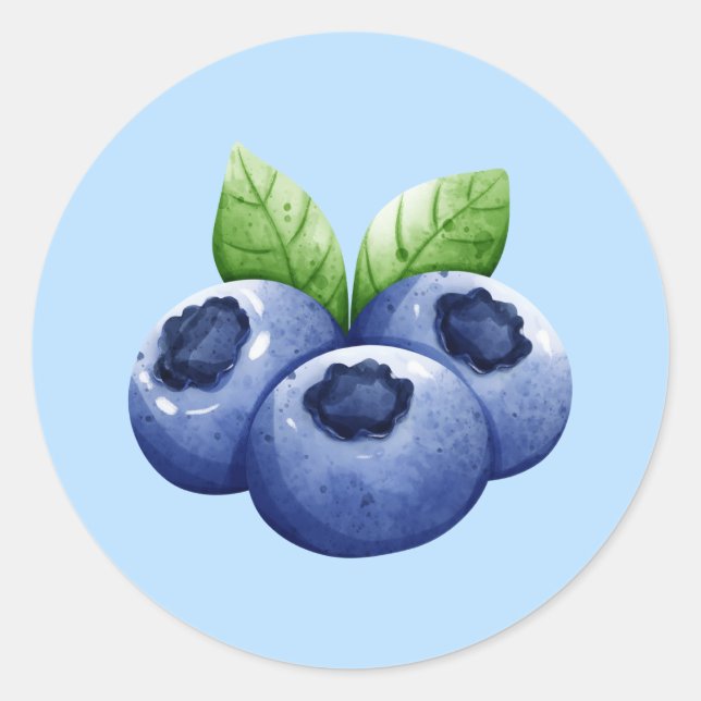 Blaubeere Runder Aufkleber (Vorderseite)