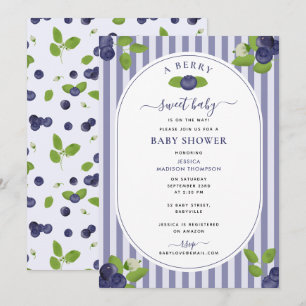 Blaubeeren Aquarell Eine Süße Beeren-Baby-Party Einladung