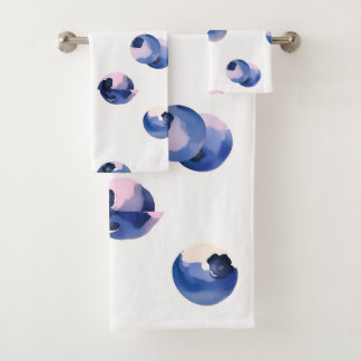 Blaubeeren Aquarellmuster  Badhandtuch Set