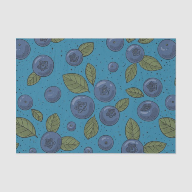 Blaubeeren auf blau seidenpapier (Vorderseite)