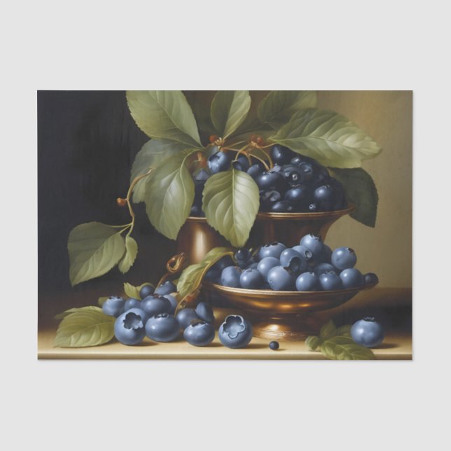 Blaubeeren auf dem Tisch Seidenpapier (Vorderseite)