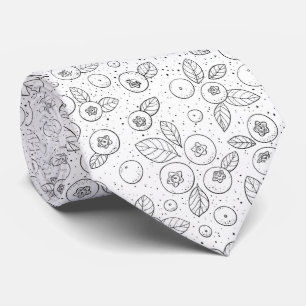 Blaubeeren auf schwarz und weiß krawatte