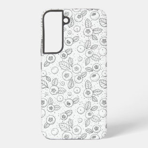 Blaubeeren auf schwarz und weiß samsung galaxy hülle